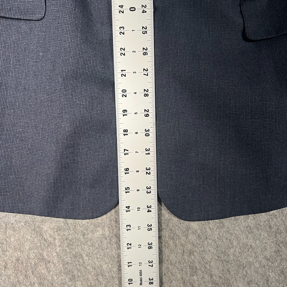 Jos A Bank Men's Sport Coat Blazer Size 46L Navy Two Button Houndstooth Wool - Picture 3 of 7